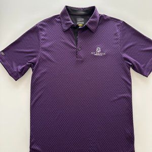 Greg Norman Play Dry Mens Polo Golf Short Sleeve Purple & Black Size Medium